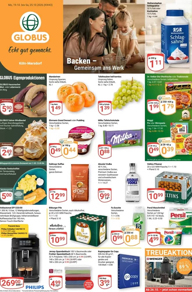 Titelseite des Prospekts von Globus, gültig 19–24 Oktober 2026