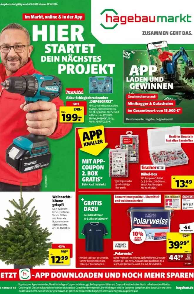 Titelseite des Prospekts von Hagebaumarkt, gültig 24–31 Oktober 2026