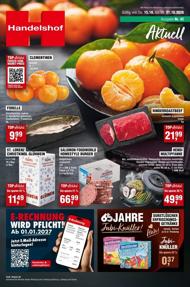 Titelseite des Prospekts von Handelshof, gültig 15–21 Oktober 2026