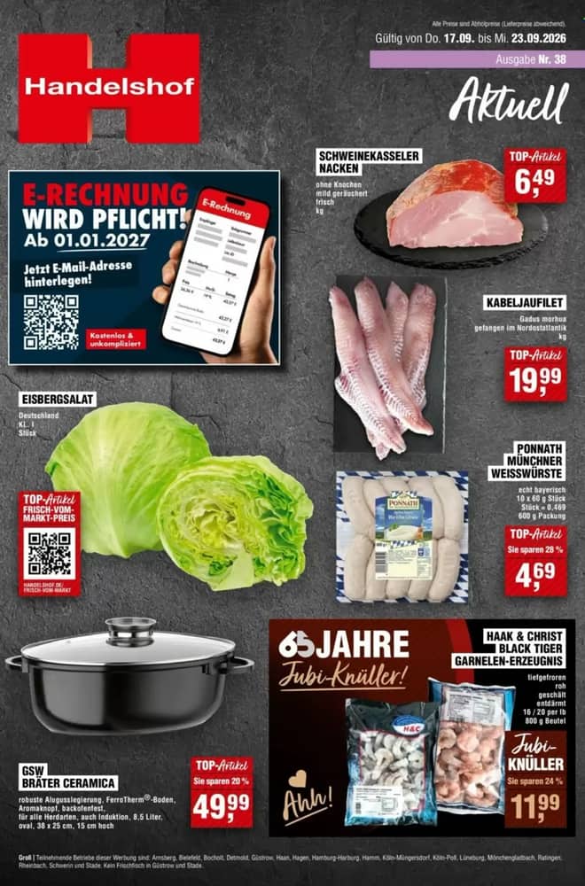 Titelseite des Prospekts von Handelshof, gültig 17–23 September 2026