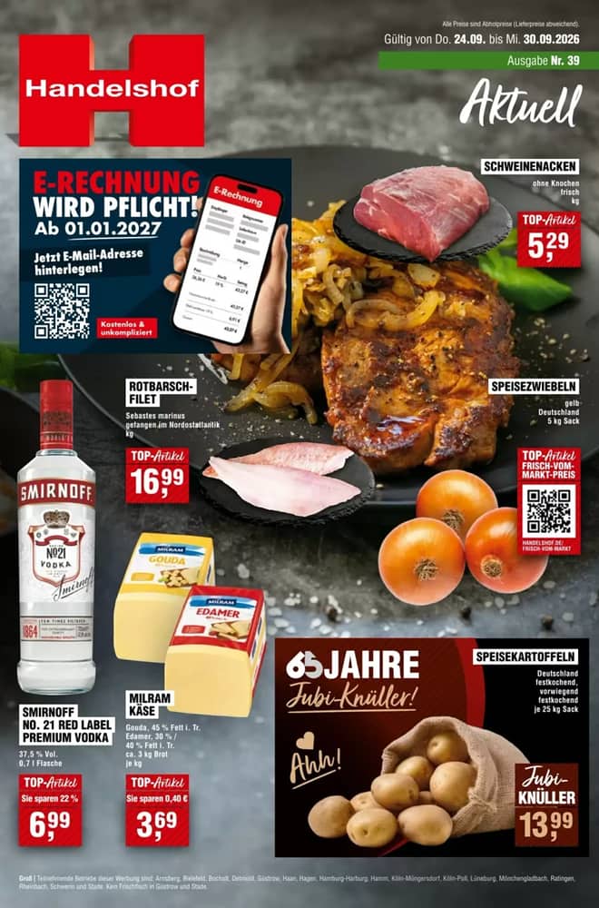 Titelseite des Prospekts von Handelshof, gültig 24–30 September 2026