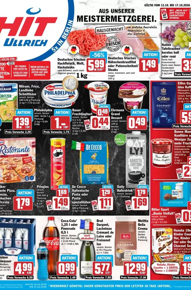 Titelseite des Prospekts von Hit, gültig 12–17 Oktober 2026