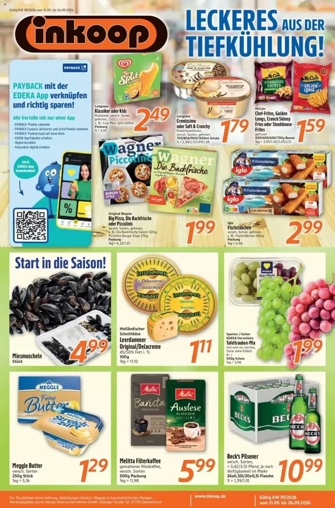 Titelseite des Prospekts von Inkoop, gültig 21–26 September 2026