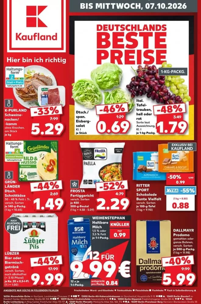 Titelseite des Prospekts von Kaufland, gültig 1–7 Oktober 2026
