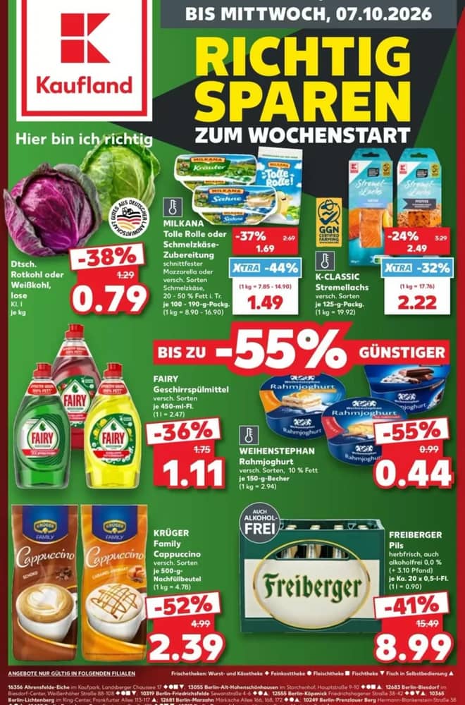 Titelseite des Prospekts von Kaufland, gültig 5–7 Oktober 2026