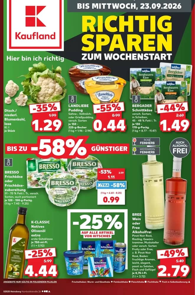 Titelseite des Prospekts von Kaufland, gültig 21–23 September 2026