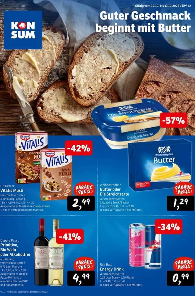 Titelseite des Prospekts von Konsum, gültig 12–17 Oktober 2026