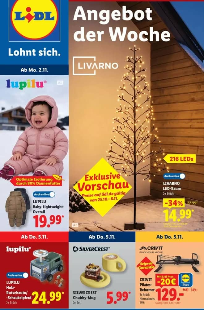 Titelseite des Prospekts von Lidl, gültig 2–8 November 2026