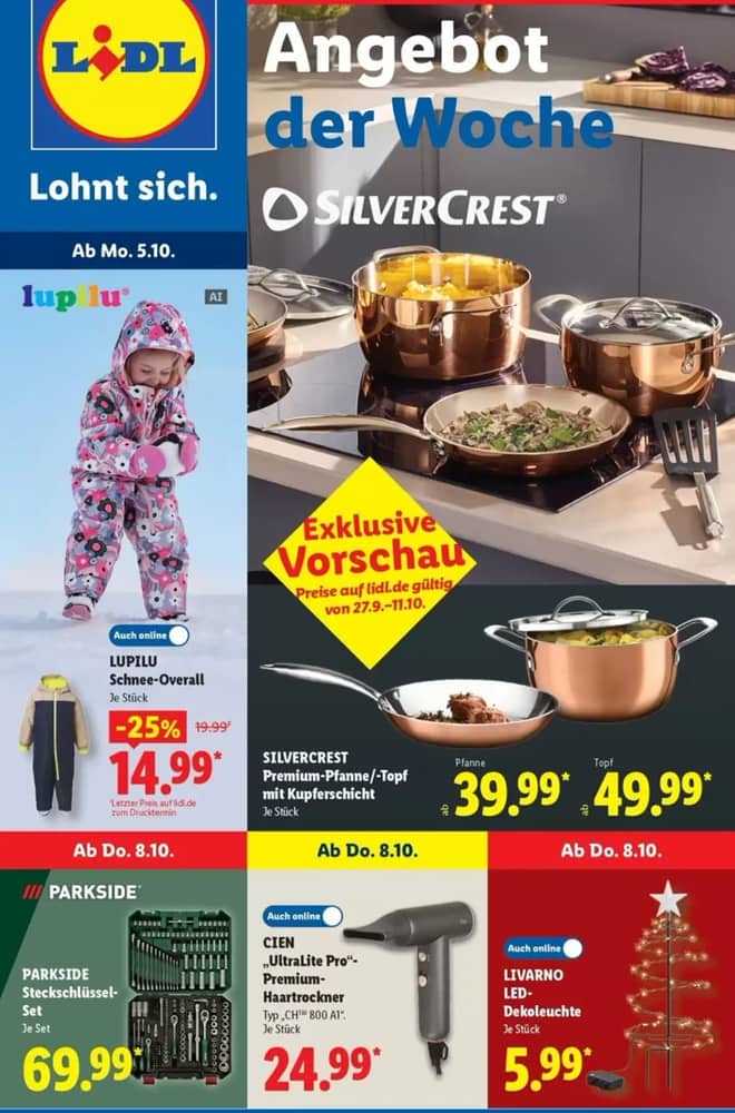 Titelseite des Prospekts von Lidl, gültig 5–10 Oktober 2026