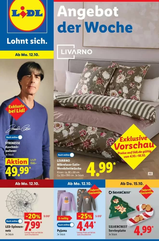 Titelseite des Prospekts von Lidl, gültig 12–17 Oktober 2026