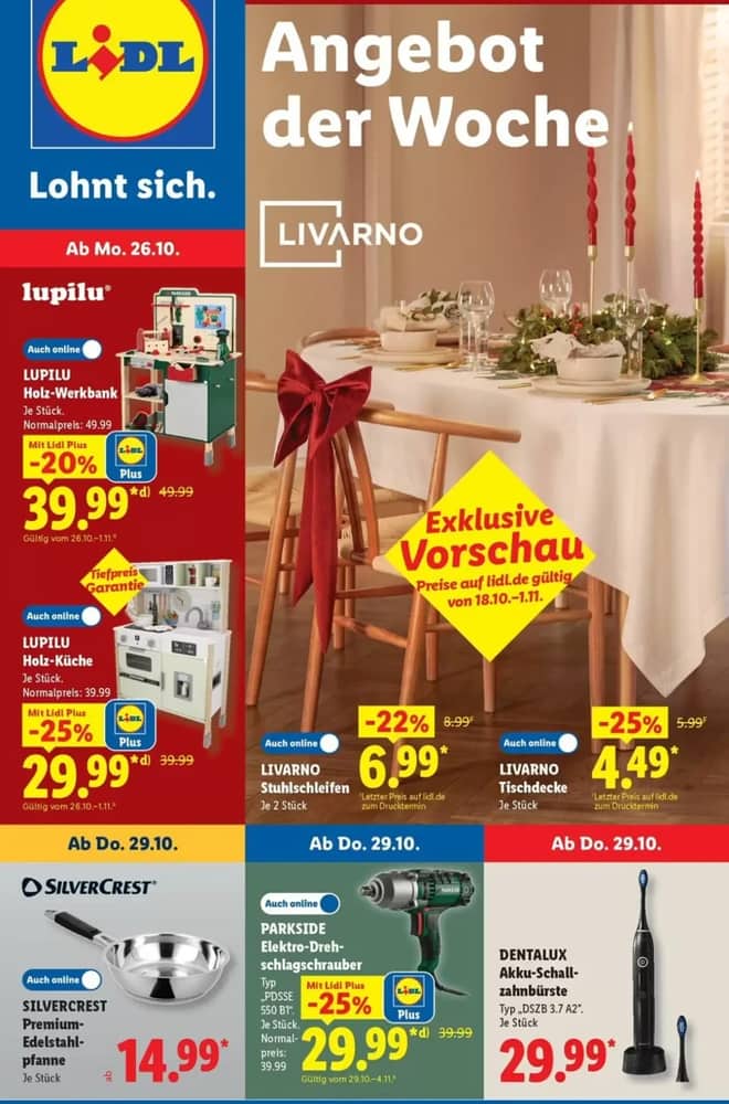 Titelseite des Prospekts von Lidl, gültig 26–31 Oktober 2026