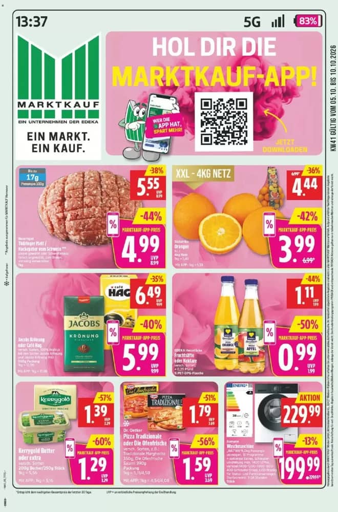Titelseite des Prospekts von Marktkauf, gültig 5–10 Oktober 2026