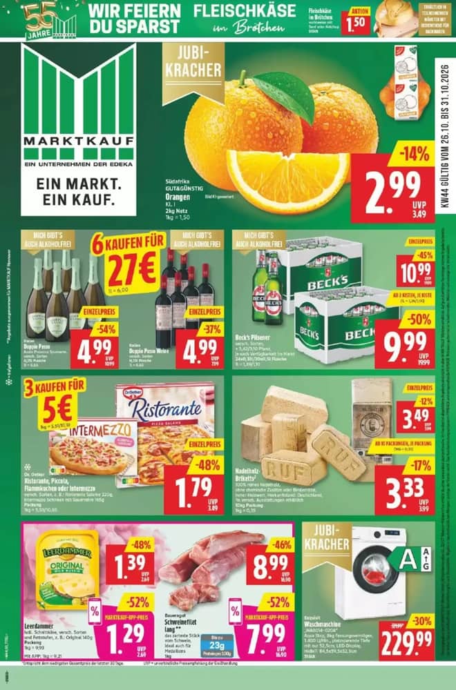 Titelseite des Prospekts von Marktkauf, gültig 26–31 Oktober 2026