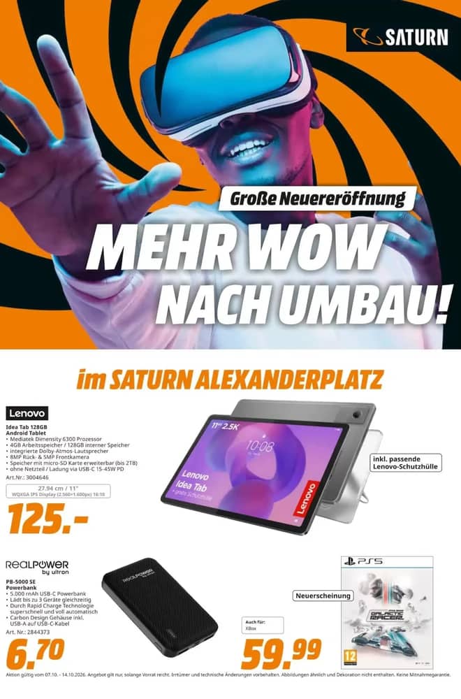 Titelseite des Prospekts von MediaMarkt, gültig 7–14 Oktober 2026