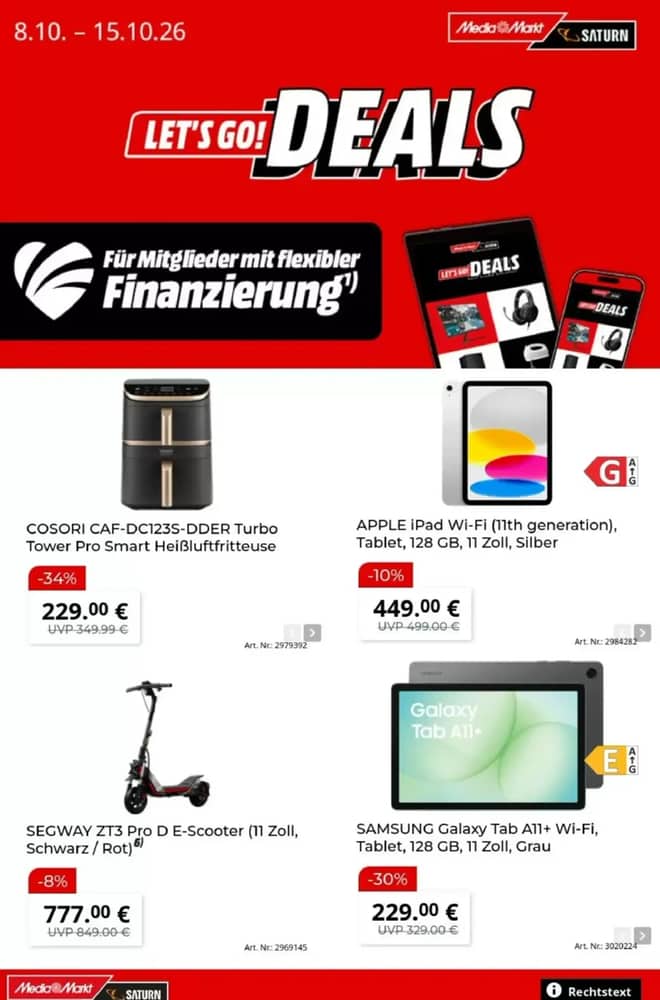 Titelseite des Prospekts von MediaMarkt, gültig 8–15 Oktober 2026