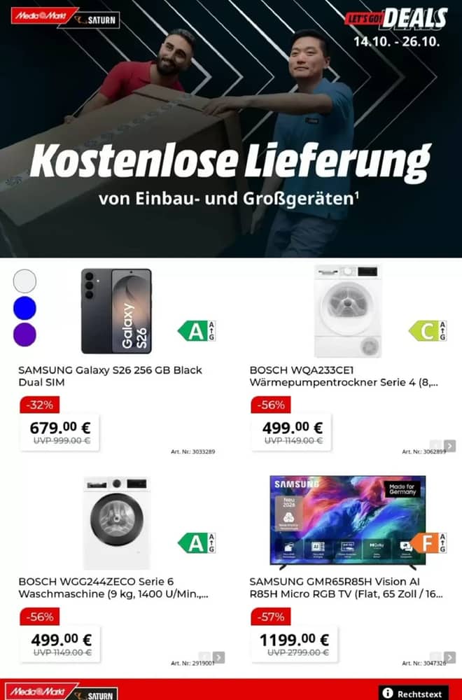 Titelseite des Prospekts von MediaMarkt, gültig 14–26 Oktober 2026