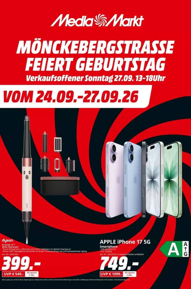 Titelseite des Prospekts von MediaMarkt, gültig 24–27 September 2026