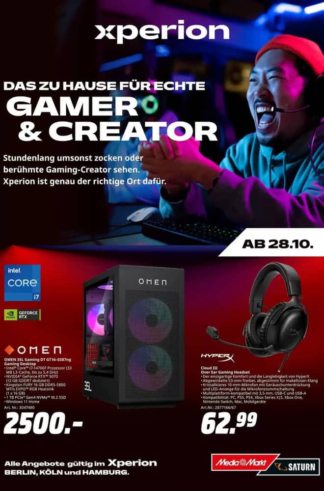 Titelseite des Prospekts von MediaMarkt, gültig 28. Oktober 2026 – 3. November 2026