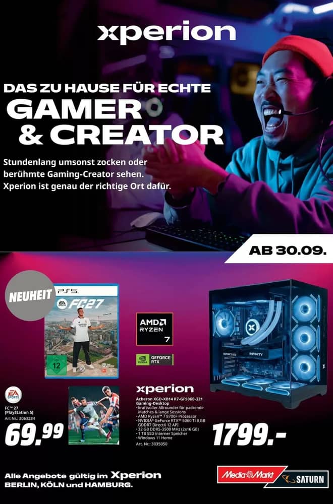 Titelseite des Prospekts von MediaMarkt, gültig 30. September 2026 – 6. Oktober 2026
