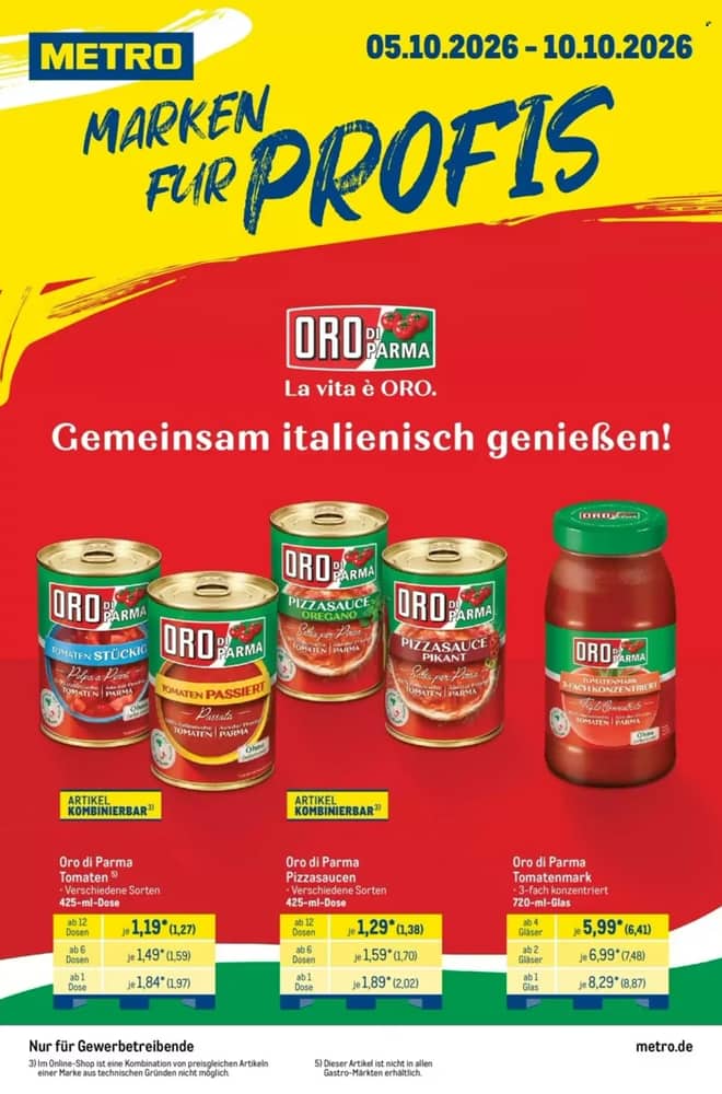 Titelseite des Prospekts von Metro, gültig 5–10 Oktober 2026