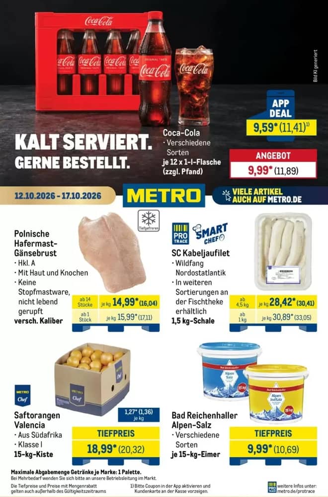 Titelseite des Prospekts von Metro, gültig 12–17 Oktober 2026