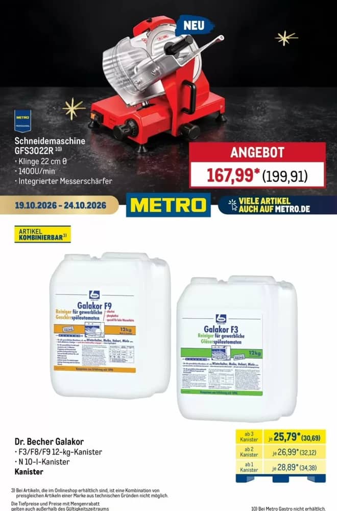 Titelseite des Prospekts von Metro, gültig 19–24 Oktober 2026