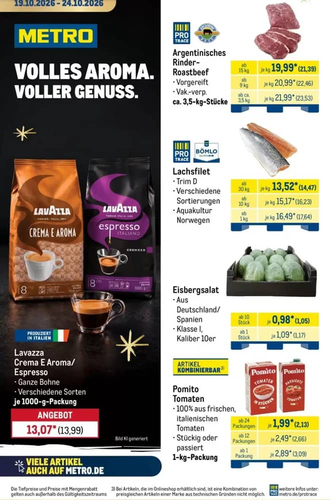 Titelseite des Prospekts von Metro, gültig 19–24 Oktober 2026