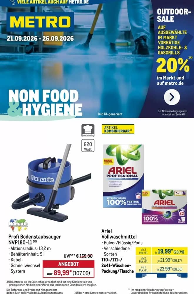 Titelseite des Prospekts von Metro, gültig 21–26 September 2026