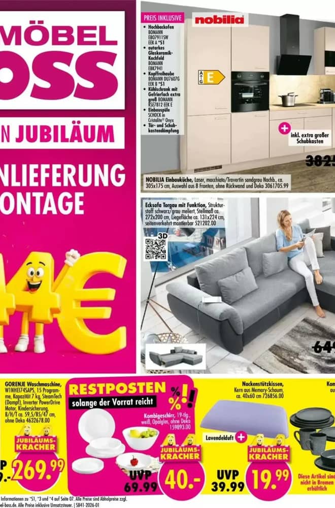 Titelseite des Prospekts von Möbel Boss, gültig 6–9 Oktober 2026