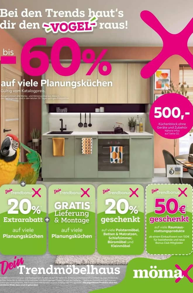 Titelseite des Prospekts von Mömax, gültig 12–19 Oktober 2026