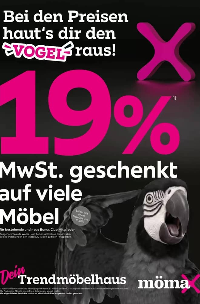 Titelseite des Prospekts von Mömax, gültig 25. Oktober 2026 – 9. November 2026