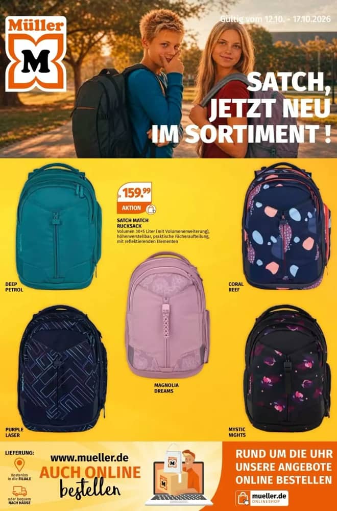 Titelseite des Prospekts von Müller, gültig 21. September 2026 – 17. Oktober 2026