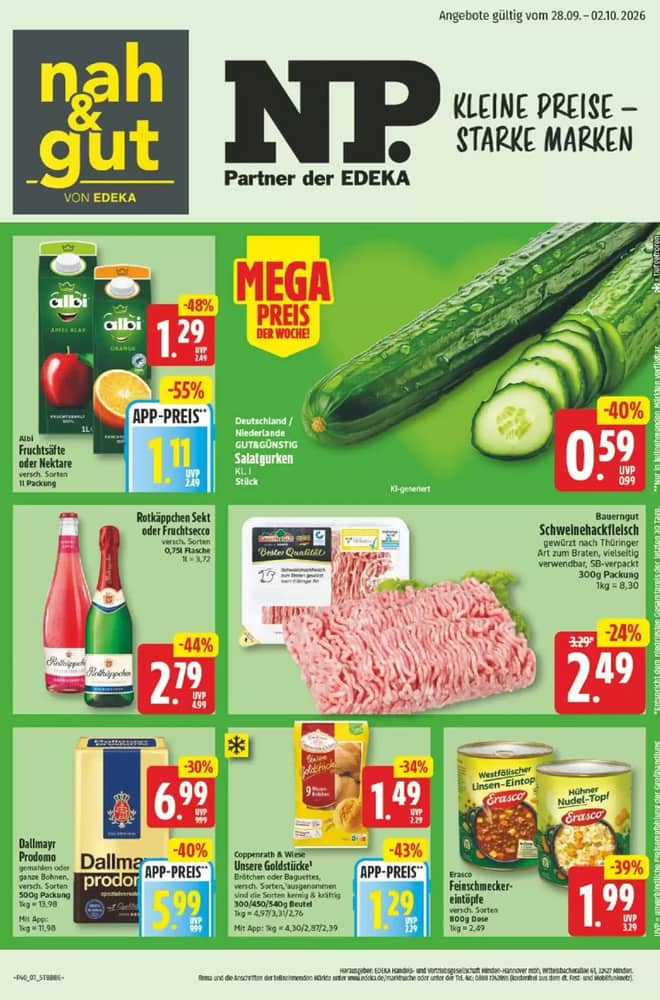 Titelseite des Prospekts von Nah & Gut, gültig 27. September 2026 – 3. Oktober 2026