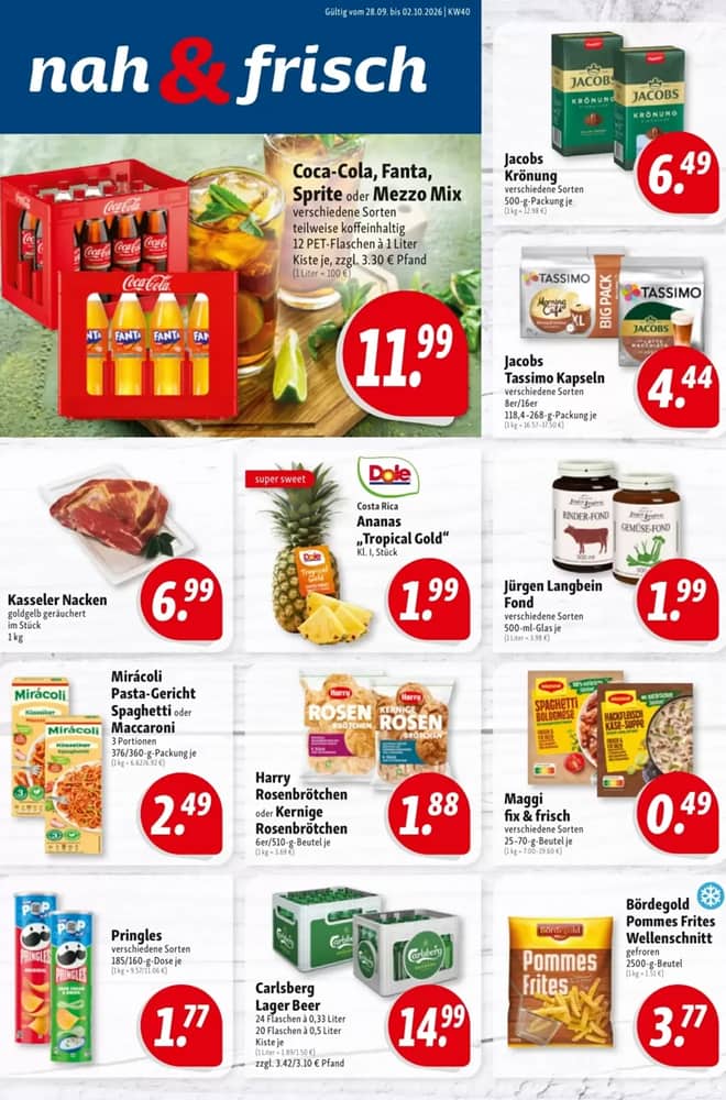 Titelseite des Prospekts von Nah und Frisch, gültig 28. September 2026 – 3. Oktober 2026