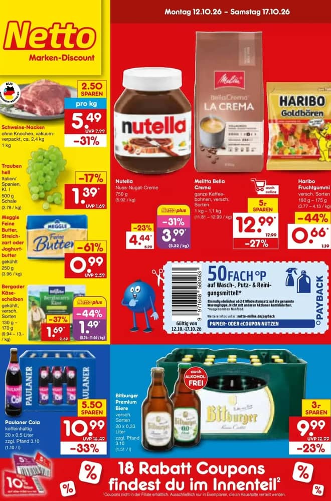 Titelseite des Prospekts von Netto Marken-Discount, gültig 11–17 Oktober 2026