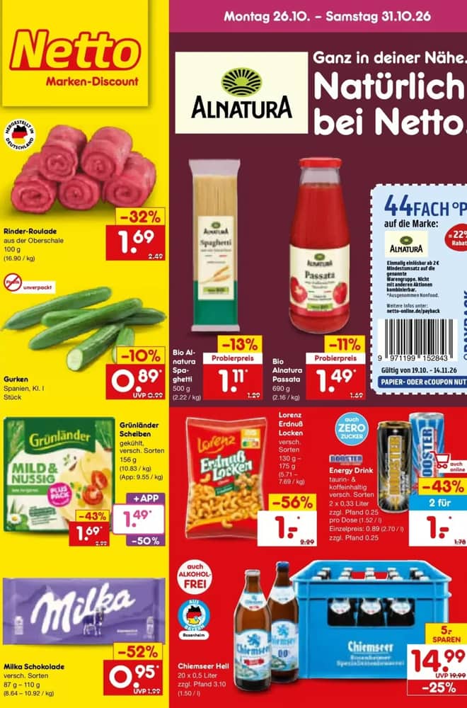 Titelseite des Prospekts von Netto Marken-Discount, gültig 25–31 Oktober 2026