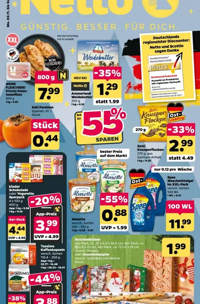 Titelseite des Prospekts von Netto, gültig 2–7 November 2026