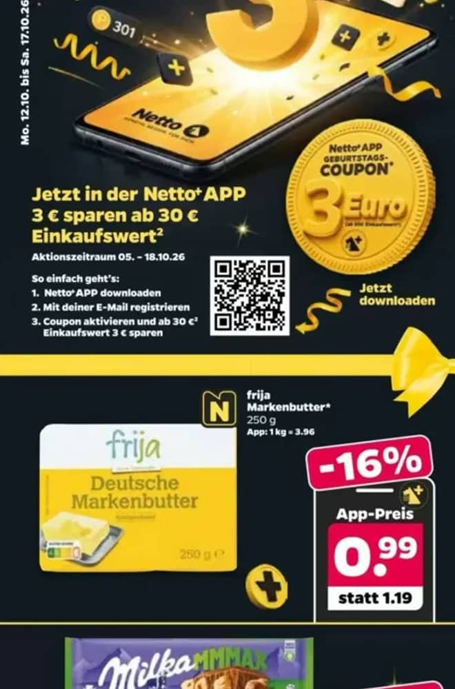 Titelseite des Prospekts von Netto, gültig 12–17 Oktober 2026