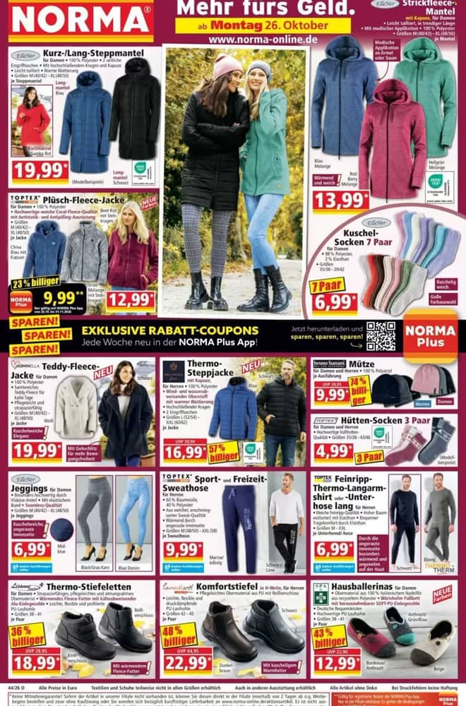 Titelseite des Prospekts von Norma, gültig 26. Oktober 2026 – 1. November 2026