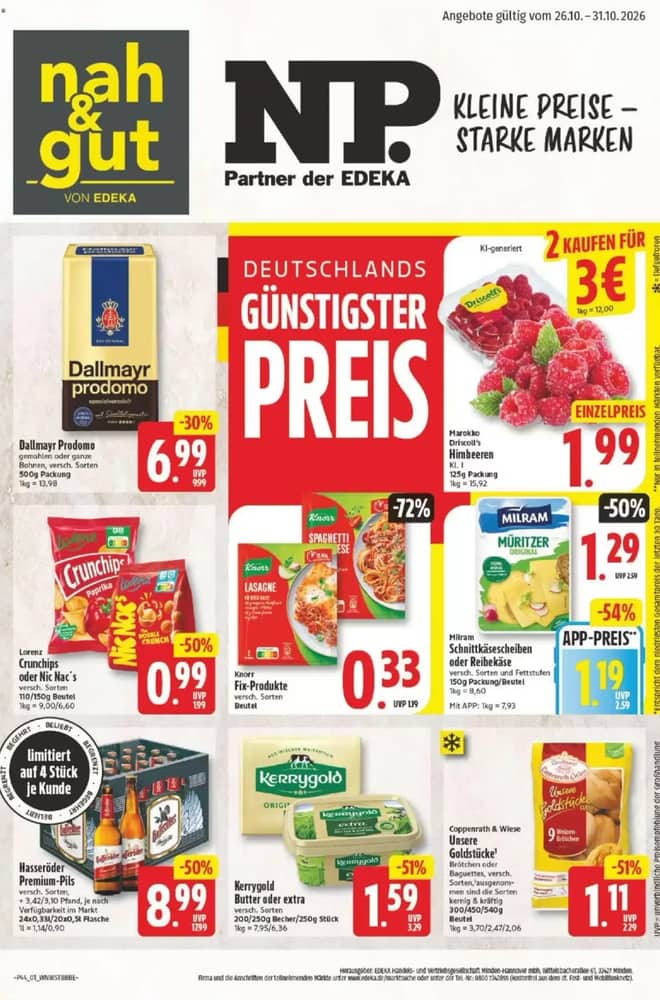 Titelseite des Prospekts von NP Discount, gültig 26–31 Oktober 2026