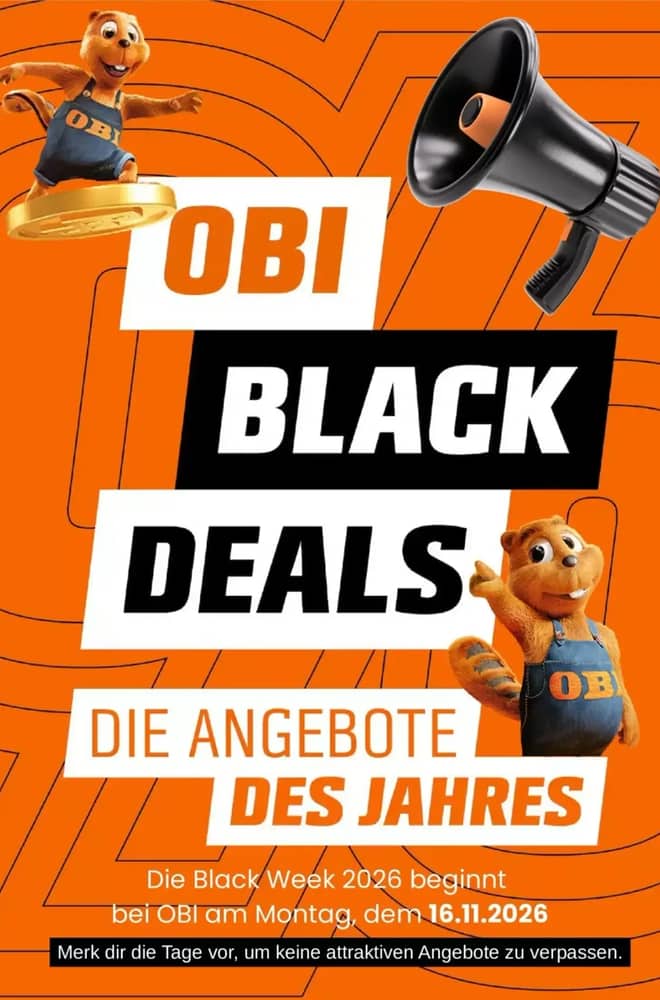 Titelseite des Prospekts von Obi, gültig 16. Oktober 2026 – 27. November 2026