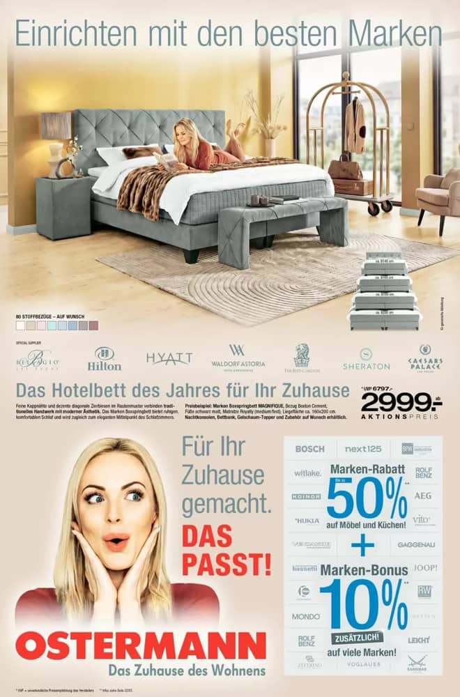 Titelseite des Prospekts von Möbel Ostermann, gültig 22. September 2026 – 19. Oktober 2026