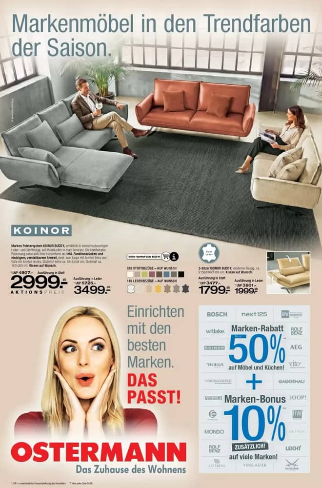 Titelseite des Prospekts von Möbel Ostermann, gültig 30. Oktober 2026 – 20. November 2026