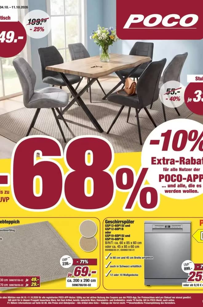 Titelseite des Prospekts von Poco, gültig 4–11 Oktober 2026