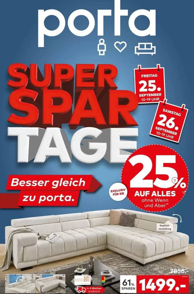 Titelseite des Prospekts von Porta, gültig 20–26 September 2026