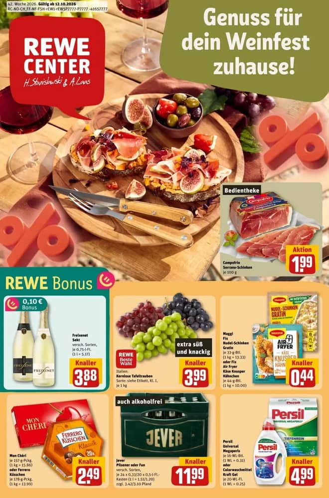 Titelseite des Prospekts von Rewe Center, gültig 12–18 Oktober 2026