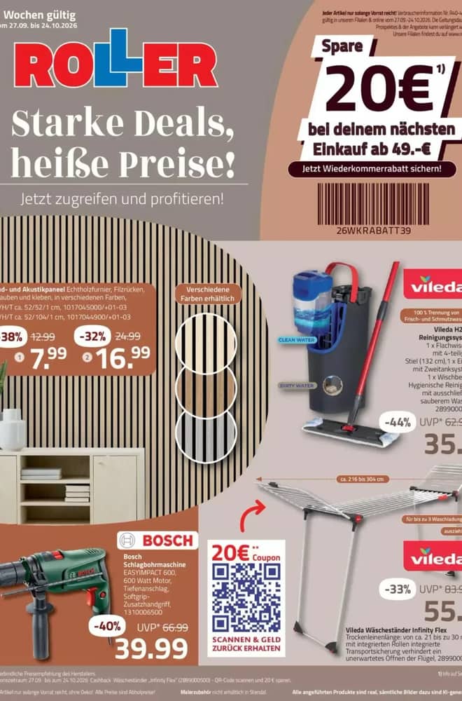 Titelseite des Prospekts von Roller, gültig 27. September 2026 – 24. Oktober 2026