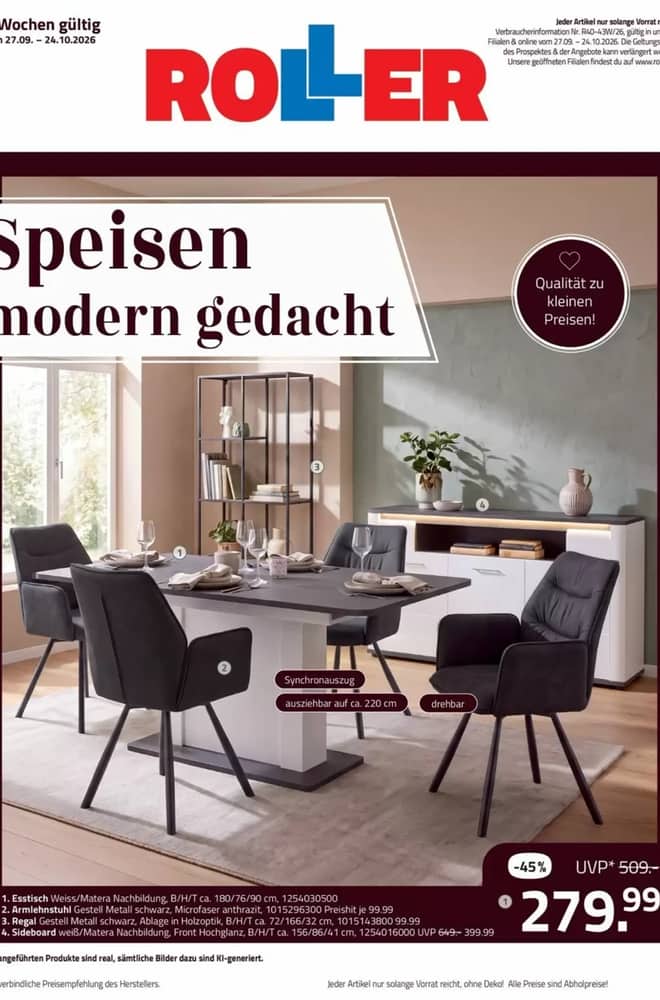 Titelseite des Prospekts von Roller, gültig 28. September 2026 – 24. Oktober 2026