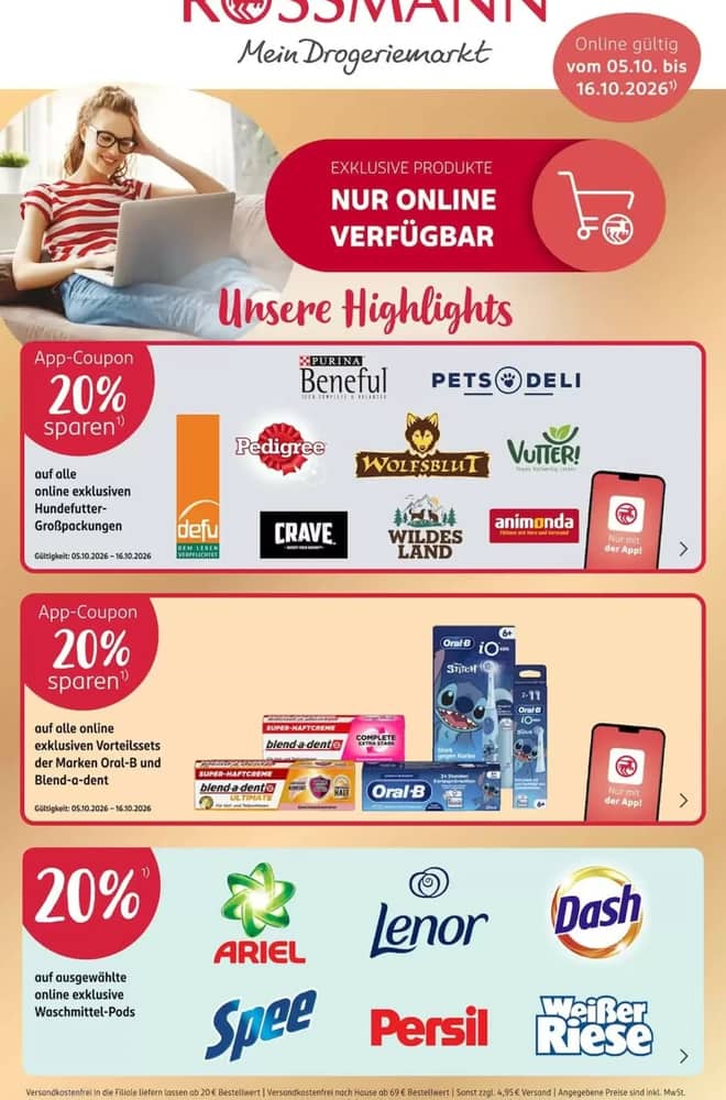 Titelseite des Prospekts von Rossmann, gültig 5–16 Oktober 2026