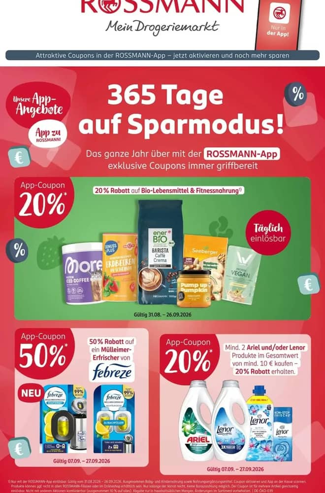 Titelseite des Prospekts von Rossmann, gültig 21–25 September 2026